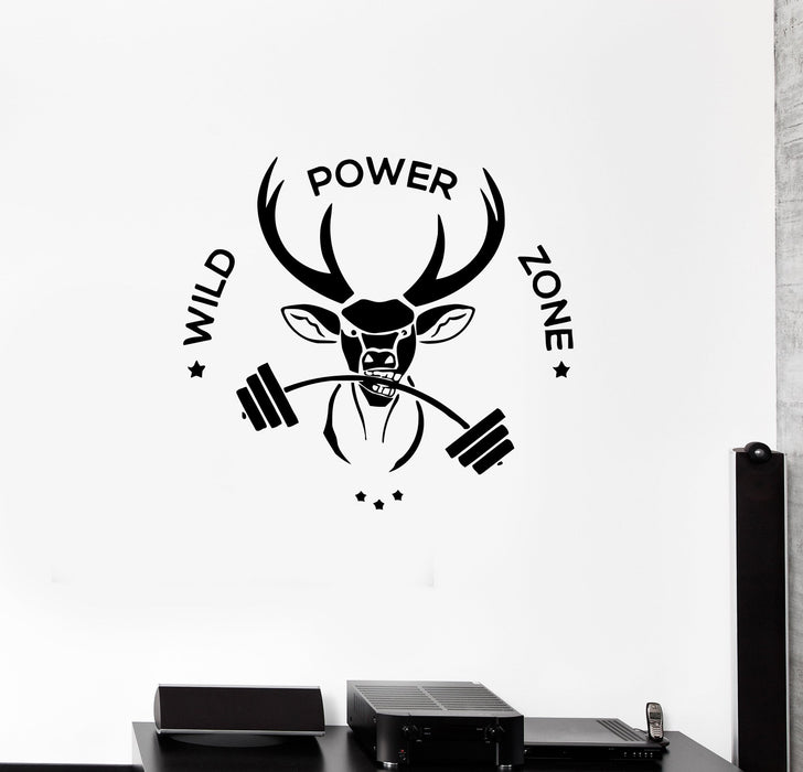 Wall Decal Sports Fitness Phrase Animal Deer Wild Power Zone Gym Vinyl Sticker (ed1120)