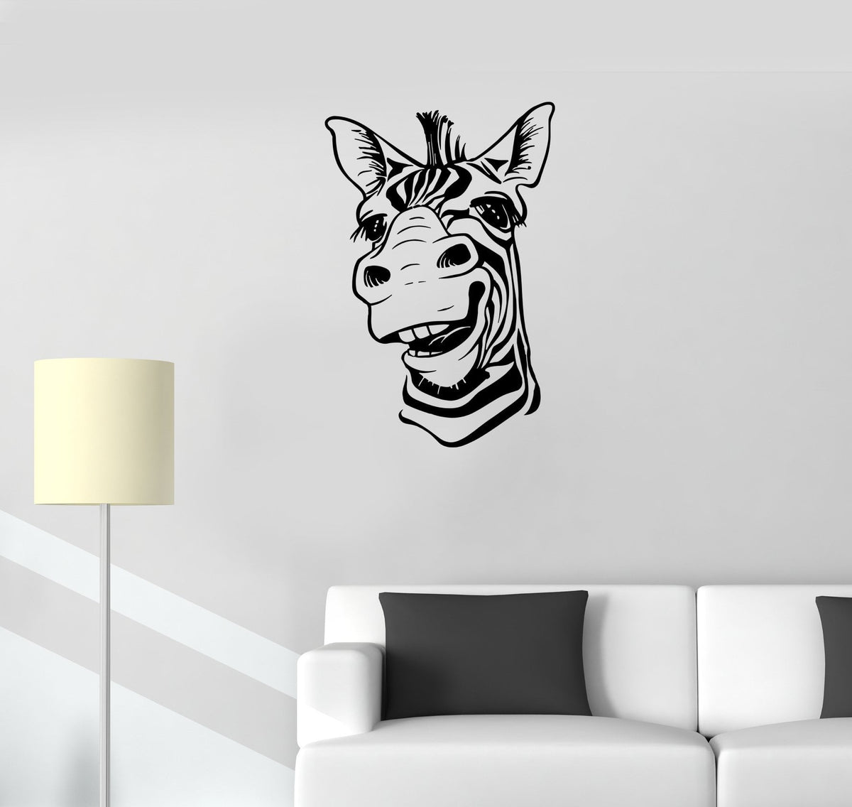 Wall Decal Zebra Head Animal Africa Cool Smile Vinyl Sticker (ed1123 ...