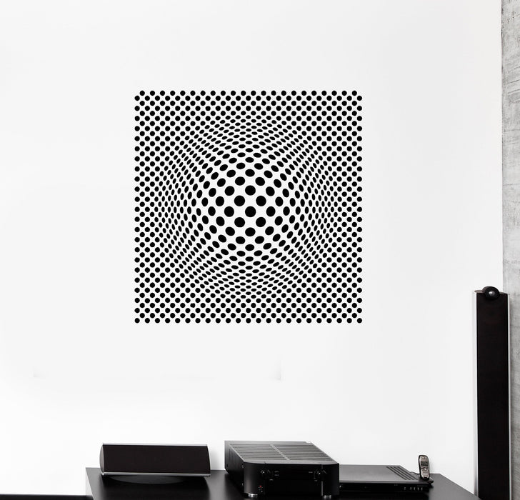 Wall Decal Optical Illusion Abstraction Balls Circles Shapes Vinyl Sticker (ed1128)