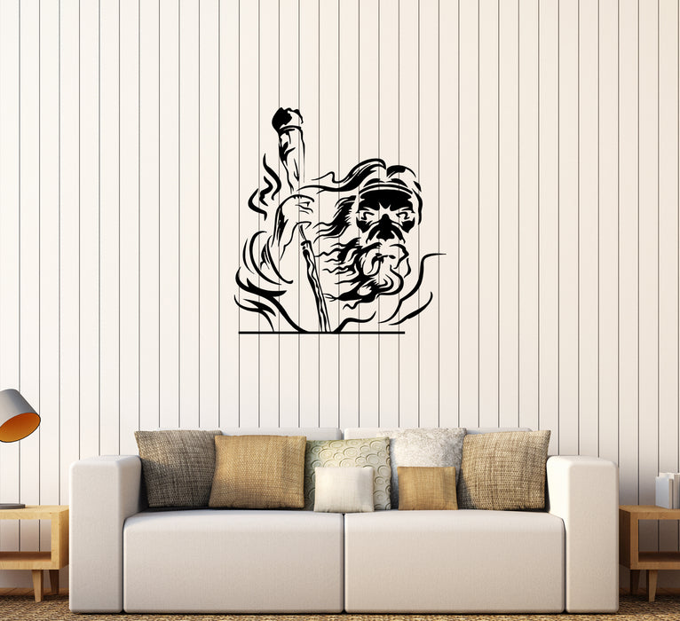 Wall Decal Grandfather with a Cane Wizard God Vinyl Sticker (ed1131)