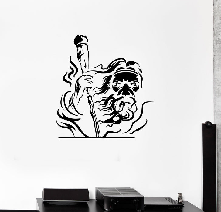 Wall Decal Grandfather with a Cane Wizard God Vinyl Sticker (ed1131)