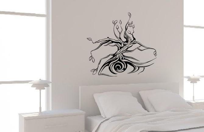 Wall Decal Tree Eye Abstraction Silhouette Plant Vinyl Sticker (ed1136)