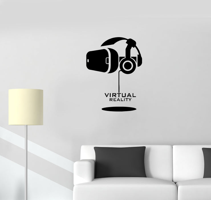 Wall Decal Helmet of Virtual Reality Game Movie VR Vinyl Sticker (ed1138)