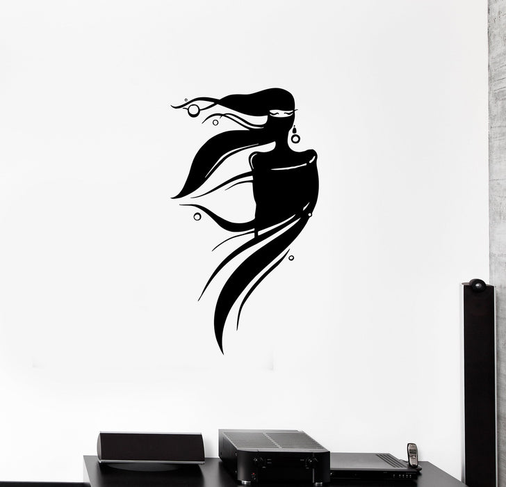 Wall Decal Eastern Girl Woman Silhouette Beautiful Vinyl Sticker (ed1143)