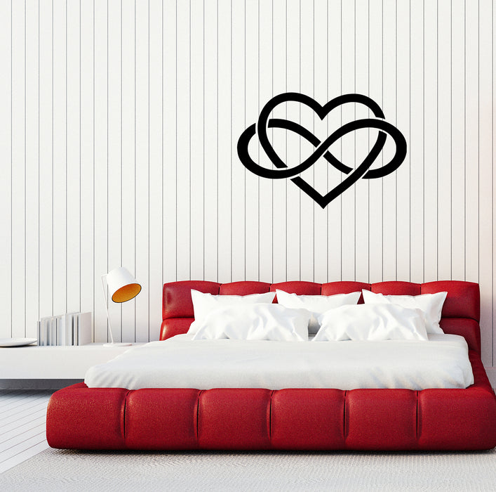 Wall Decal Heart Infinity Sign Love Romantic Bedroom Decor Vinyl Sticker (ed1144)