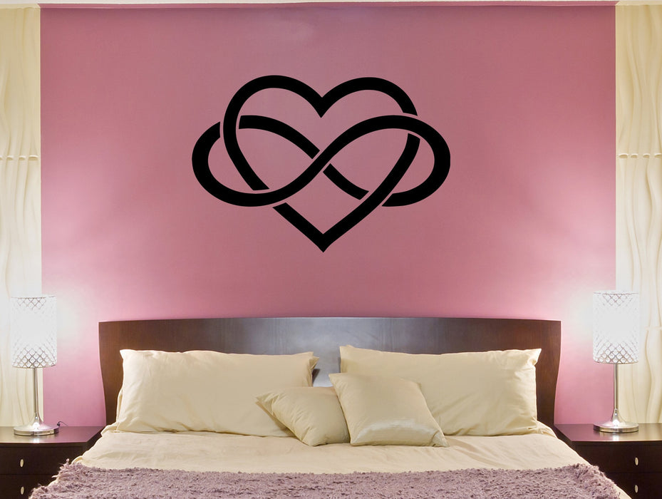 Wall Decal Heart Infinity Sign Love Romantic Bedroom Decor Vinyl Sticker (ed1144)