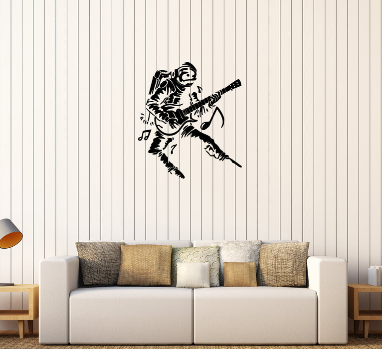 Wall Decal Astronaut Spacesuit Musician Rock Music Guitar Vinyl Sticker (ed1151)