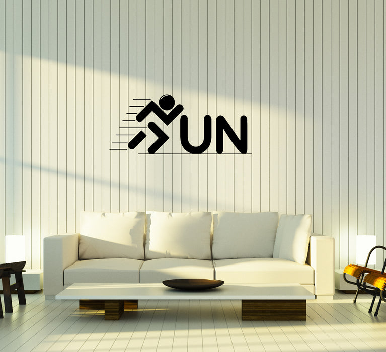 Wall Decal Running Inscription Words Symbol Logo Vinyl Sticker (ed1158)