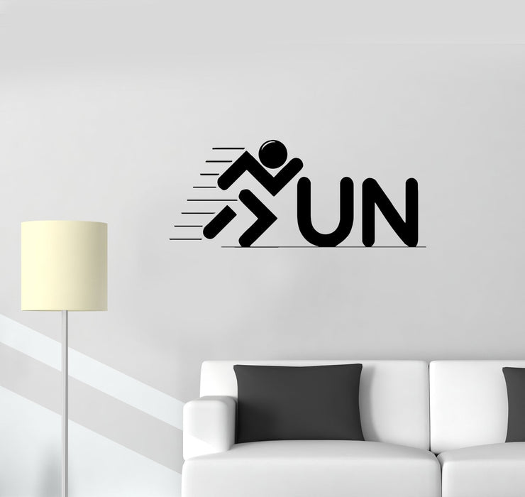 Wall Decal Running Inscription Words Symbol Logo Vinyl Sticker (ed1158)