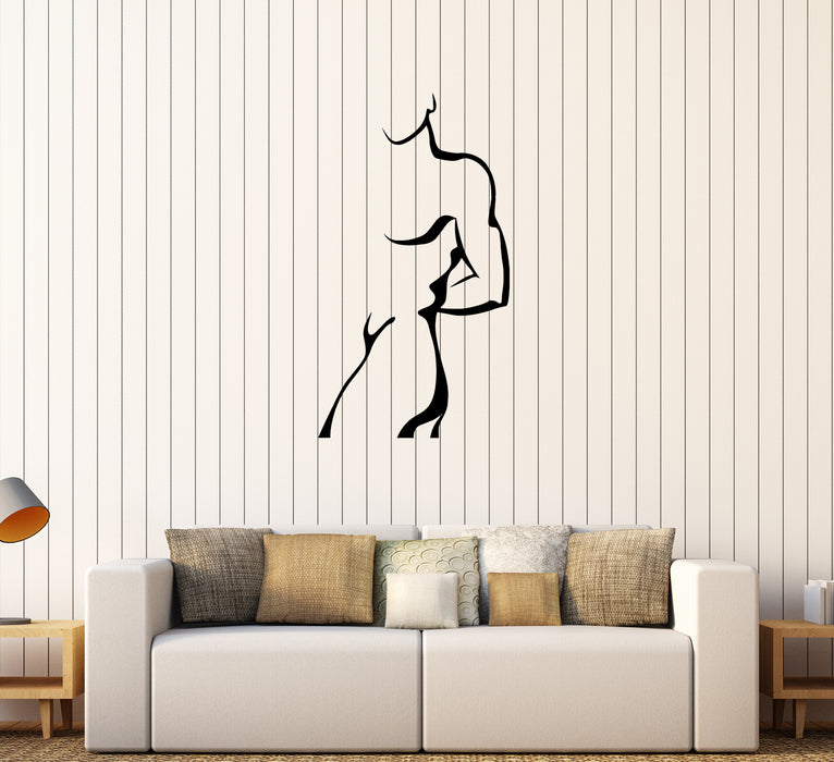 Wall Decal Silhouette Man Woman Sculpture Vinyl Sticker (ed1161)