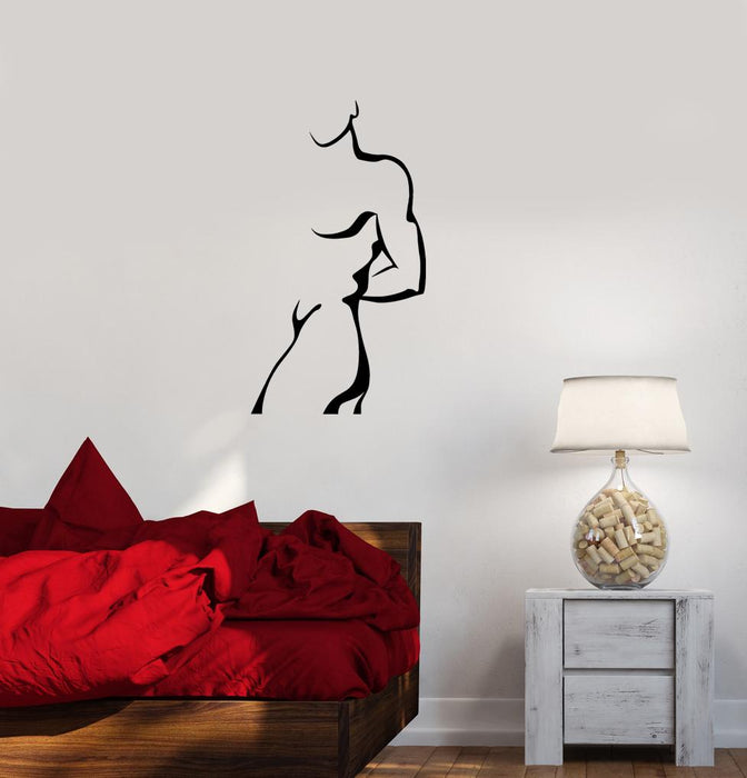 Wall Decal Silhouette Man Woman Sculpture Vinyl Sticker (ed1161)