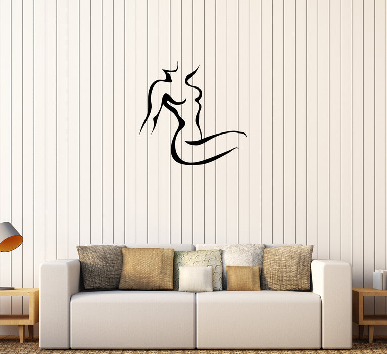 Wall Decal Silhouette Girl Sexy Woman Naked Vinyl Sticker (ed1162)