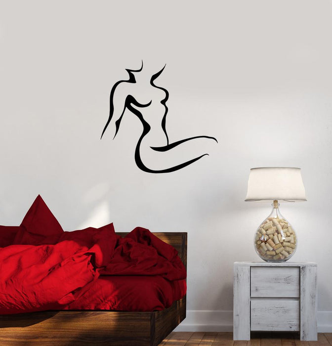 Wall Decal Silhouette Girl Sexy Woman Naked Vinyl Sticker (ed1162)