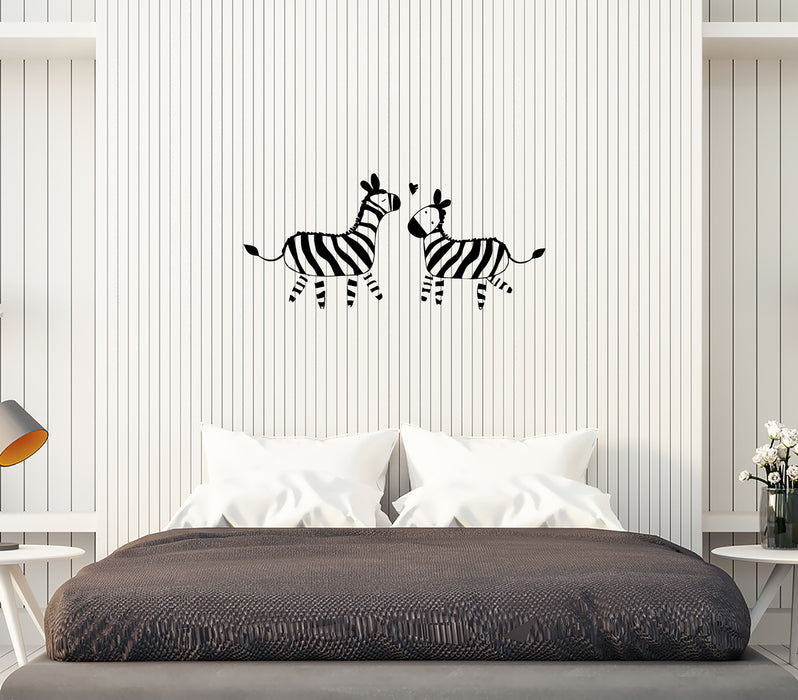 Wall Decal Couple Zebra Love Romance Family Animals Vinyl Sticker (ed1180)