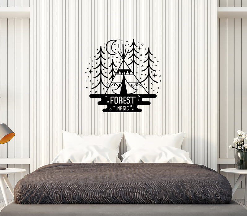 Wall Decal Forest Magic Tree Dream Night Travel Camping Nature Vinyl Sticker (ed1182)