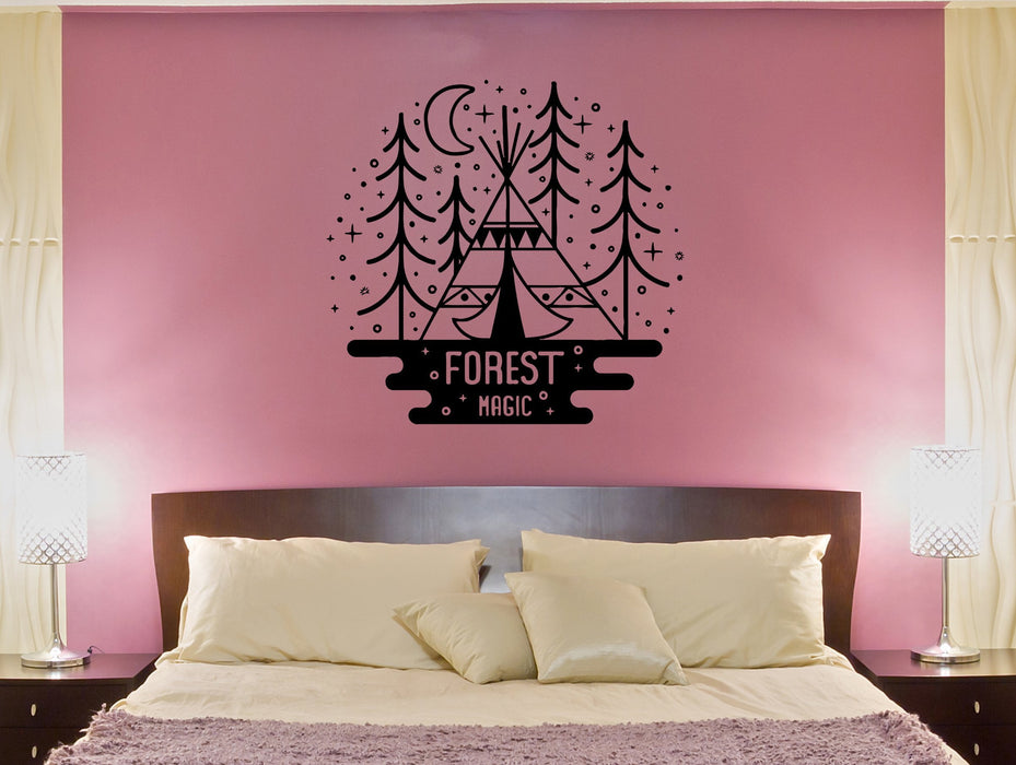 Wall Decal Forest Magic Tree Dream Night Travel Camping Nature Vinyl Sticker (ed1182)