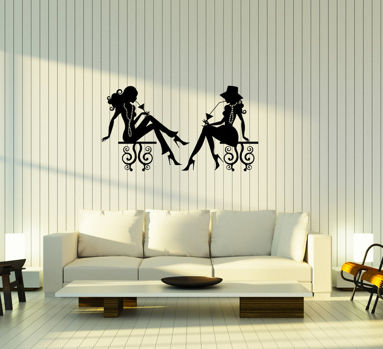 Wall Decal Sexy Girls Fashion Drinks Women Vinyl Sticker (ed1196)