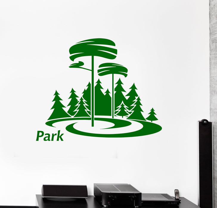 Wall Decal Park Nature Trees Forest Grass Vacations Vinyl Sticker (ed1199)