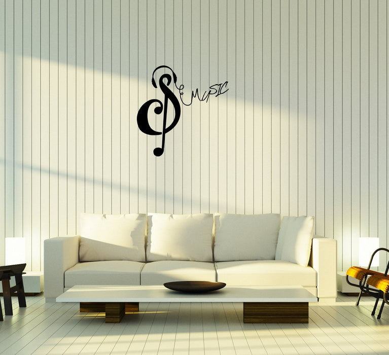 Wall Decal Music Note Treble Clef Melody Song Vinyl Sticker (ed1261)