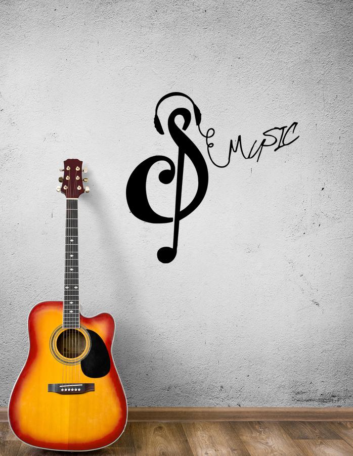 Wall Decal Music Note Treble Clef Melody Song Vinyl Sticker (ed1261 ...