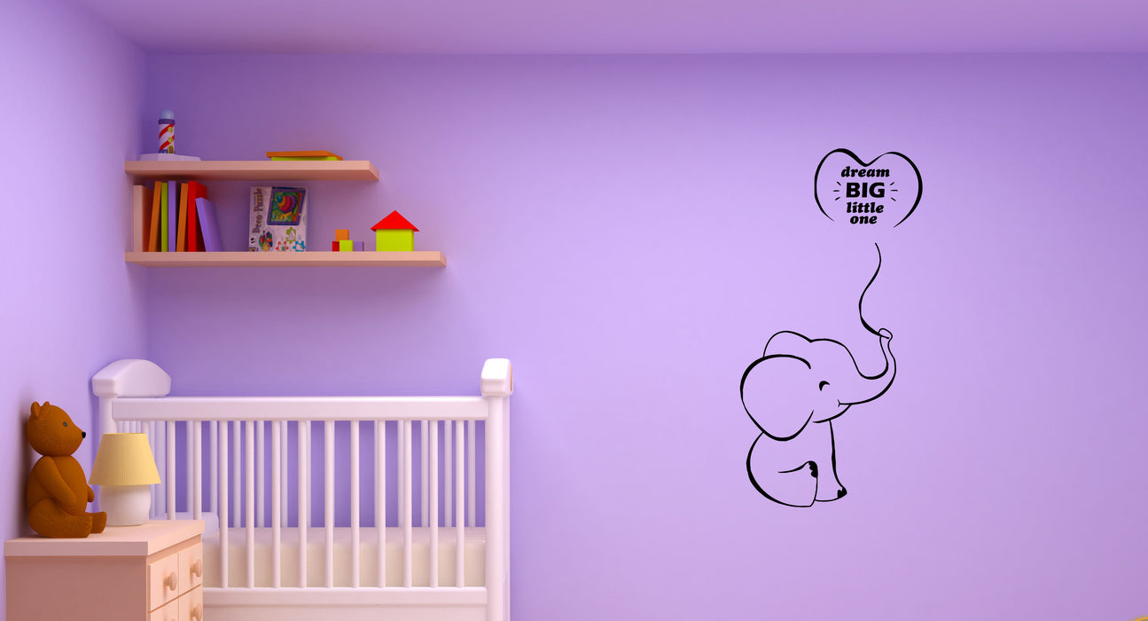 Wall Decal Elephant Dream Baby Funny Animal Vinyl Sticker (ed1262)