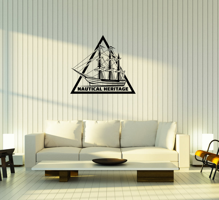 Wall Decal Nautical Heritage Ship Sea Ocean Boat Vinyl Sticker (ed1264)