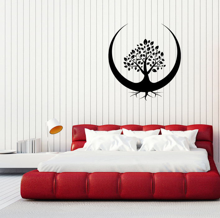 Wall Decal Tree Nature Moon Roots Shadow Silhouette Vinyl Sticker (ed1275)