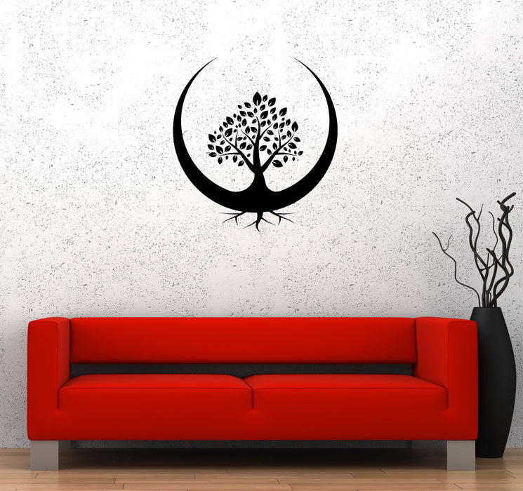 Wall Decal Tree Nature Moon Roots Shadow Silhouette Vinyl Sticker (ed1275)