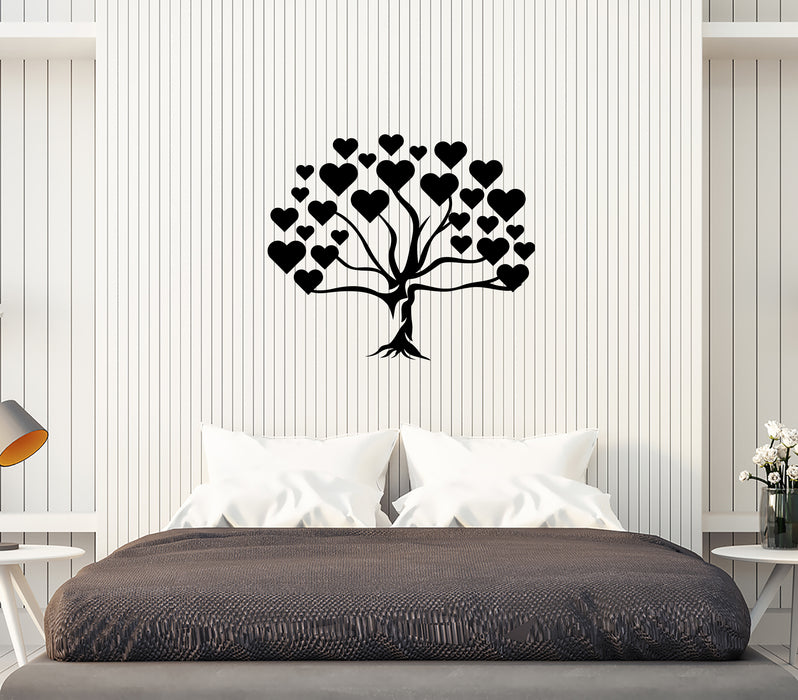 Wall Decal Nature Tree Pattern Love Heart Romance Vinyl Sticker (ed1277)