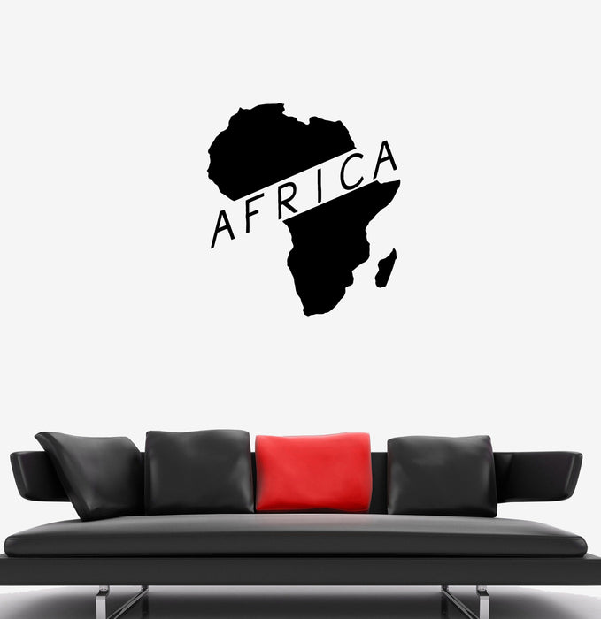 Wall Decal Mainland Continent Africa Island Map Inscription Vinyl Sticker (ed1280)