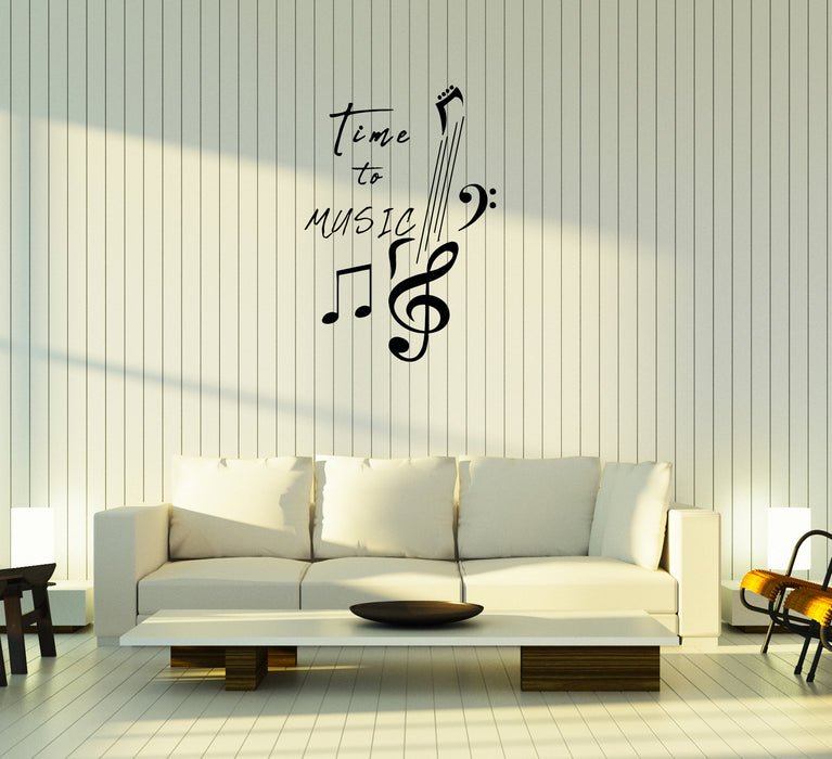 Wall Decal Music Notes Inscription Melody Song Vinyl Sticker (ed1281)