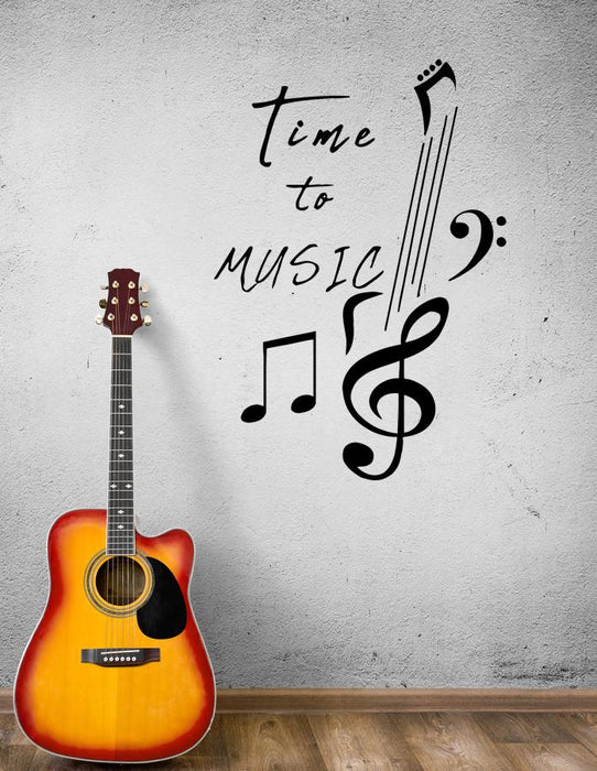 Wall Decal Music Notes Inscription Melody Song Vinyl Sticker (ed1281)