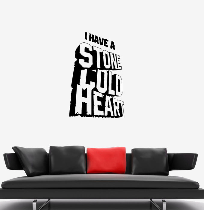Wall Decal Words Inscription Stone Phrase Heart Vinyl Sticker (ed1282)