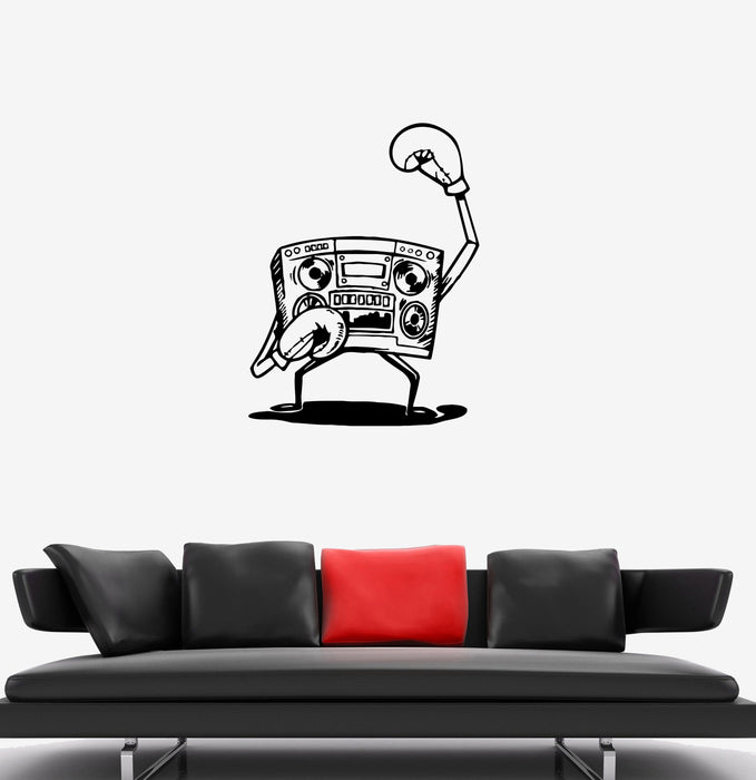 Wall Decal Cassette Recorder Boxer Sports Athlete Boxing Vinyl Sticker (ed1297)