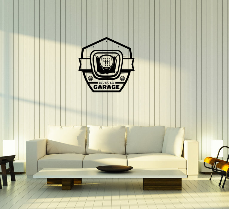 Wall Decal Muscle Car Garage Gearbox Decor Vinyl Sticker (ed1301)