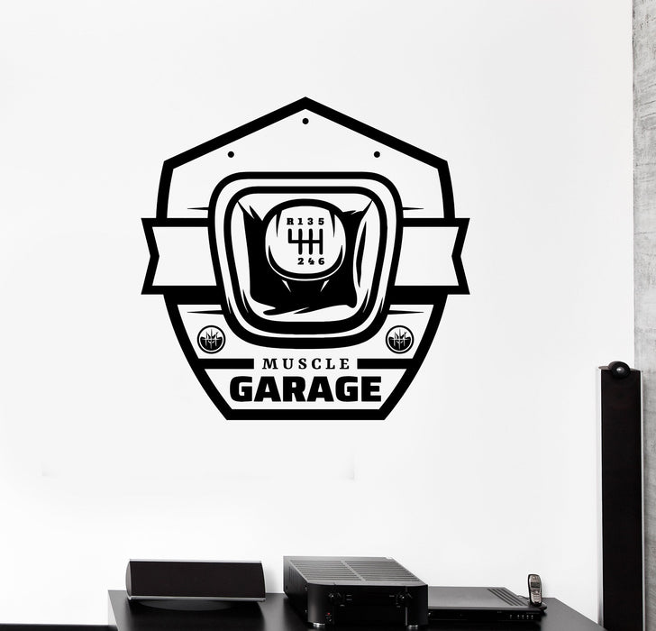 Wall Decal Muscle Car Garage Gearbox Decor Vinyl Sticker (ed1301)
