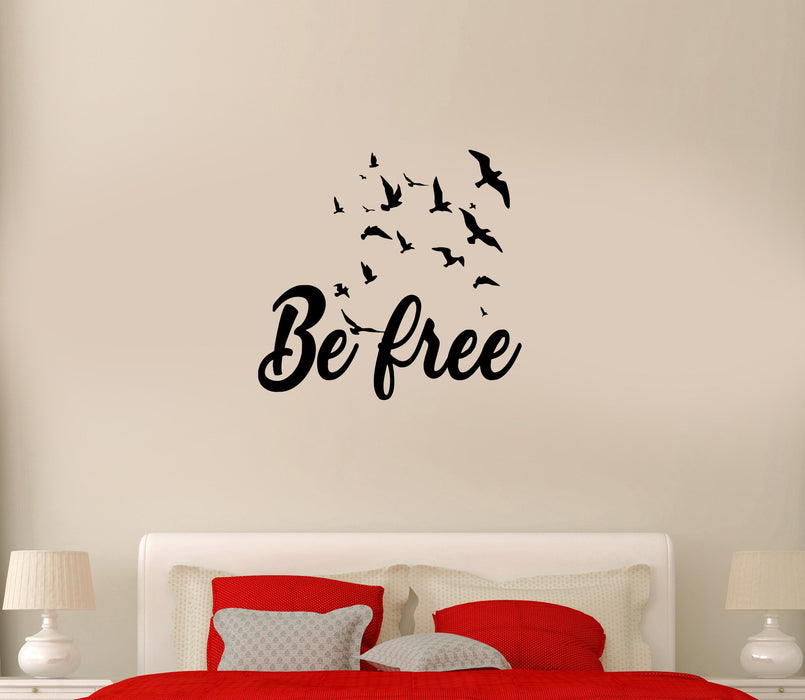 Wall Decal Be Free Birds Freedom Flight Decor Vinyl Sticker (ed1309)