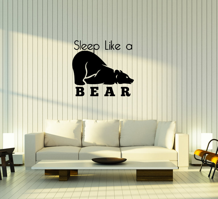 Wall Decal Sleep Like a Bear Animal Grizzly Lettering Vinyl Sticker (ed1310)