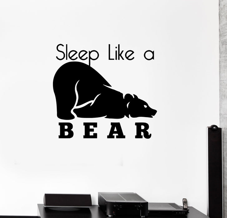 Wall Decal Sleep Like a Bear Animal Grizzly Lettering Vinyl Sticker (ed1310)