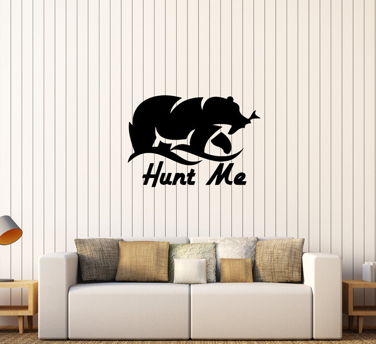Wall Decal Bear Lettering Animal Hunting Fish Nature Vinyl Sticker (ed1312)
