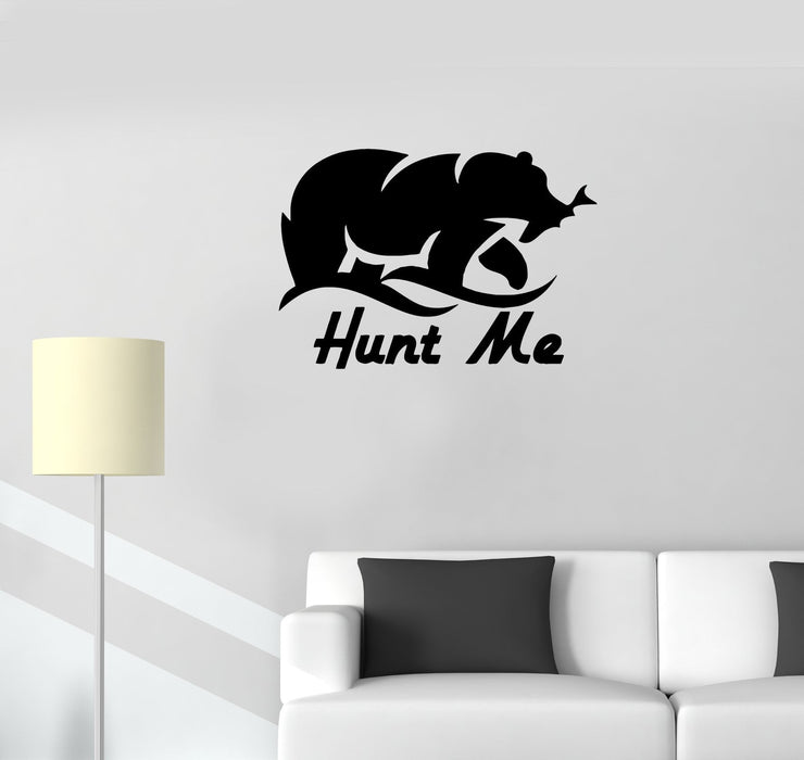 Wall Decal Bear Lettering Animal Hunting Fish Nature Vinyl Sticker (ed1312)