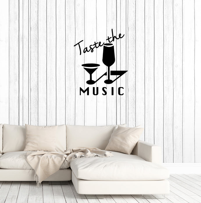 Wall Decal Taste the Music Melody Inscription Vinyl Sticker (ed1313)