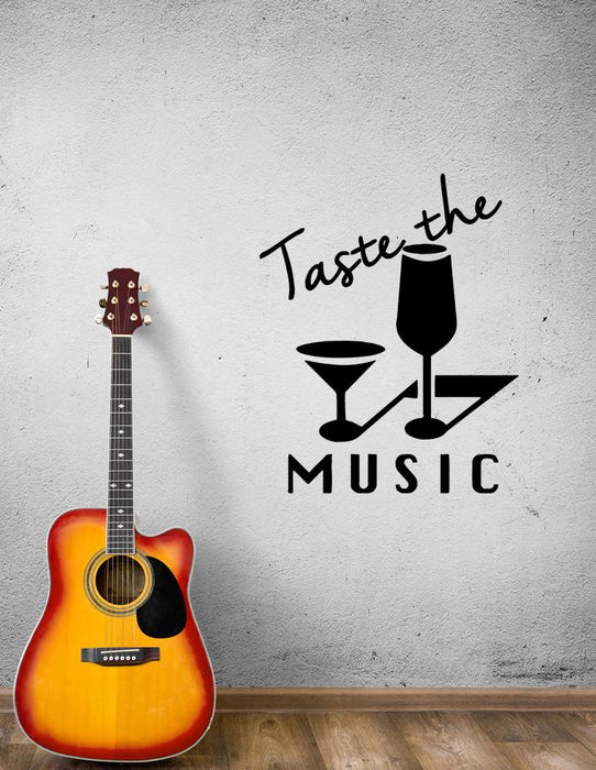 Наклейка на стену Taste the Music Melody Надпись Виниловая наклейка (ed1313) 