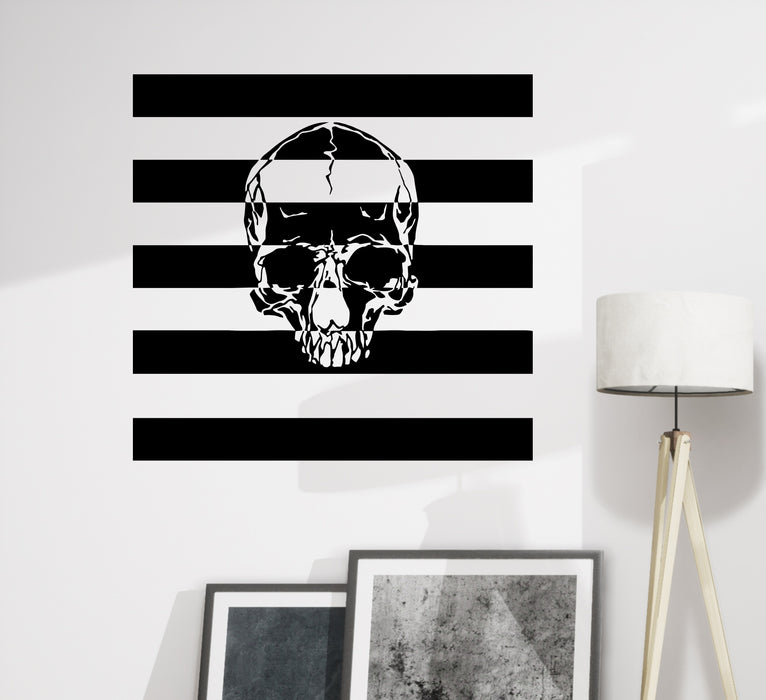 Wall Decal Skull Flag Skeleton Bones Horror Vinyl Sticker (ed1314)