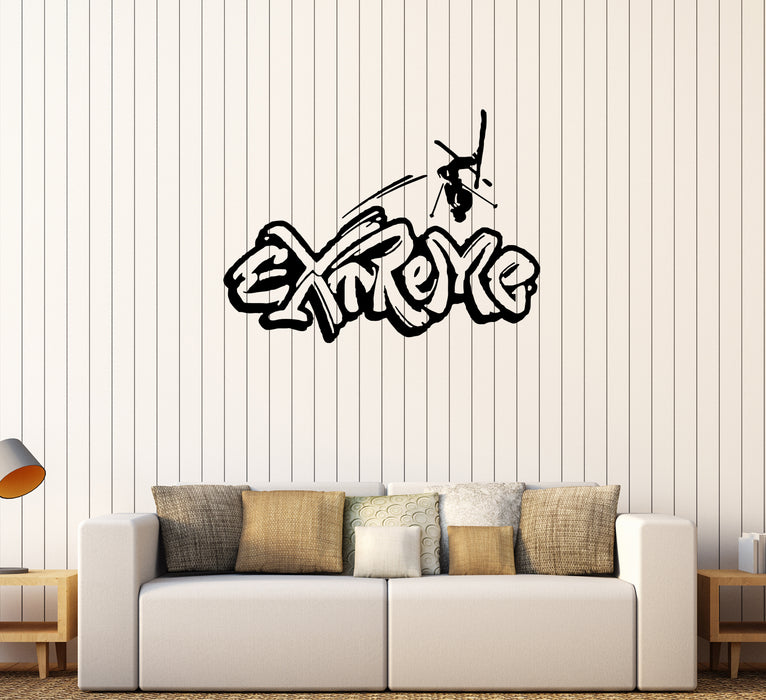 Wall Decal Sport Extreme Winter Skiing Snow Vinyl Sticker (ed1329)