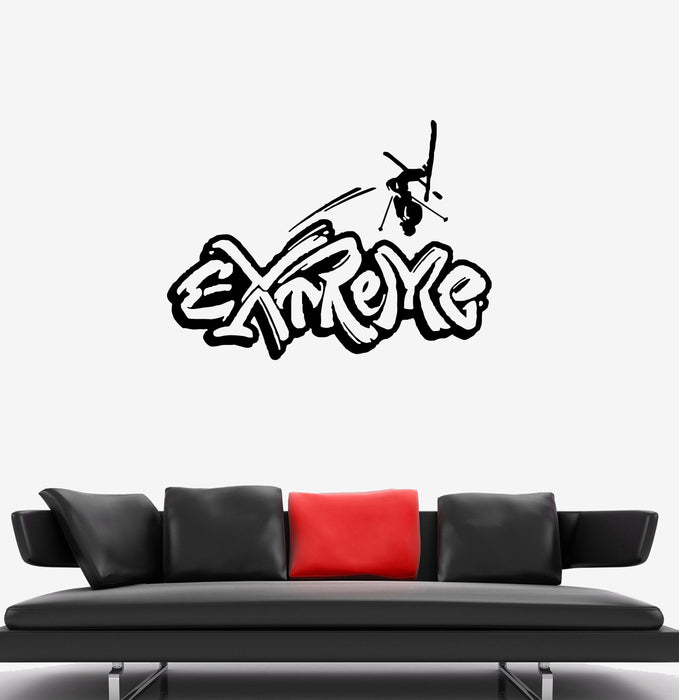 Wall Decal Sport Extreme Winter Skiing Snow Vinyl Sticker (ed1329)