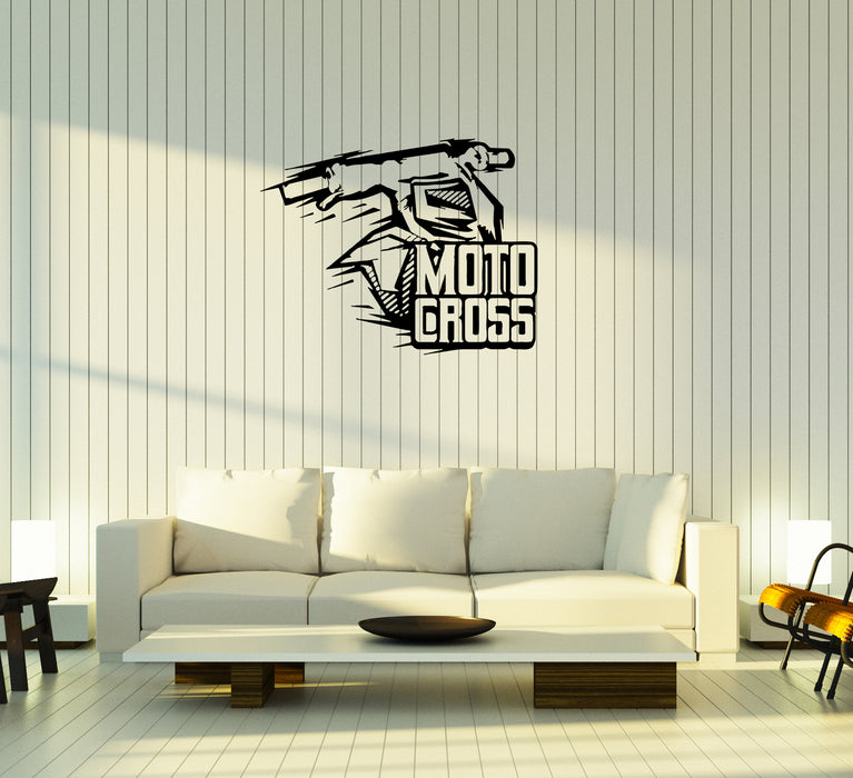 Wall Decal Moto Cross Sport Racing Extreme Garage Bike Vinyl Sticker (ed1331)