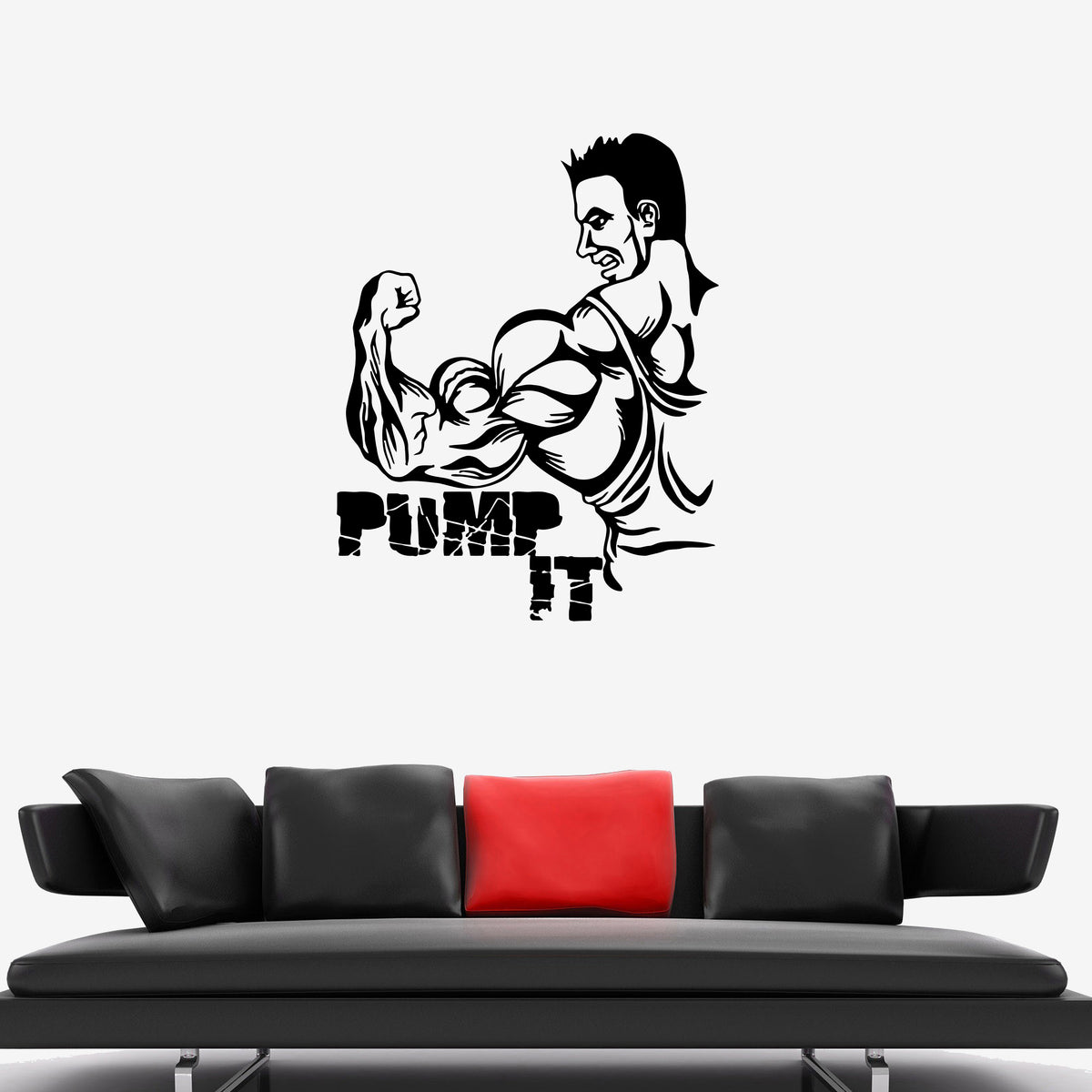 Wall Decal Sports Bodybuilding Gym Athlete Muscles Pump It Vinyl Stick ...