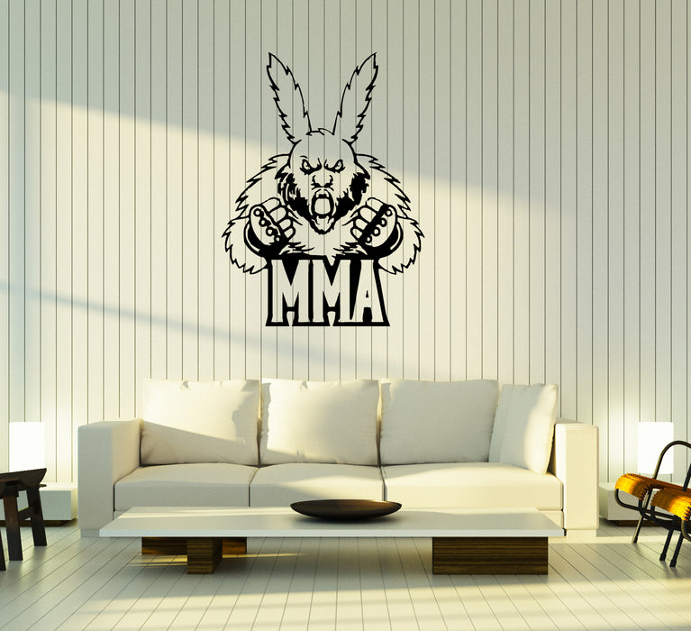 Wall Decal Fighter Animal Rabbit MMA Sport Boxing Vinyl Sticker (ed1337)