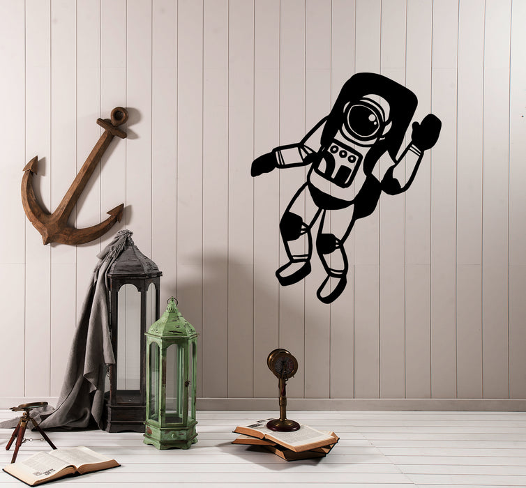 Наклейка на стену Астронавт Приветствие Вселенной Летающий Космос Виниловая наклейка (ed1347)